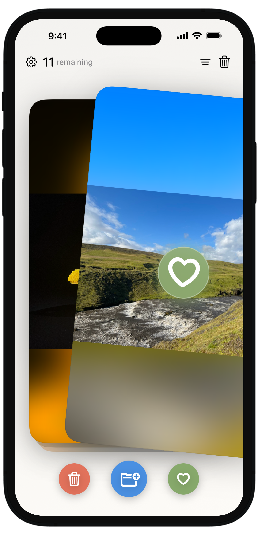 Sift — swipe right to keep